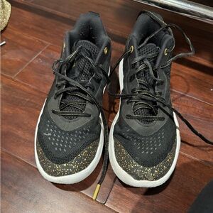 Under Armor gold glitter basketball shoes